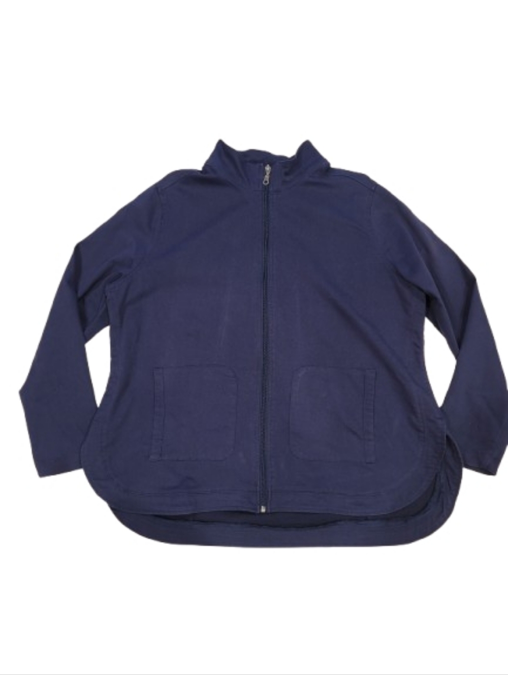 Ruby Rd. Chino Zip-Front Casual Jacket Dark Navy Large - Picture 4 of 12